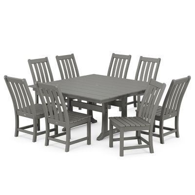 Vineyard Outdoor 9-Piece Farmhouse Trestle Dining Set