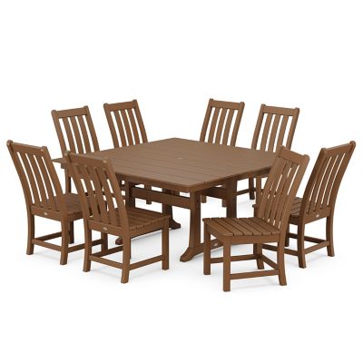 Vineyard Outdoor 9-Piece Farmhouse Trestle Dining Set