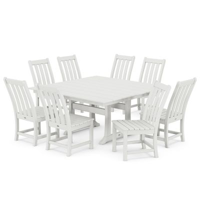 Vineyard Outdoor 9-Piece Farmhouse Trestle Dining Set