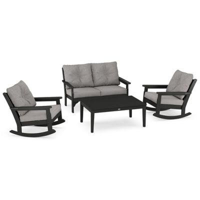 Vineyard Outdoor 4-Piece Deep Seating Rocking Chair Set