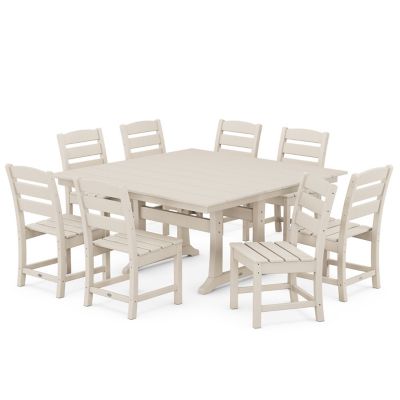 Lakeside Outdoor 9-Piece Farmhouse Trestle Dining Set