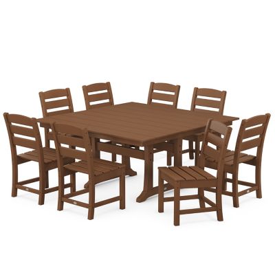 Lakeside Outdoor 9-Piece Farmhouse Trestle Dining Set