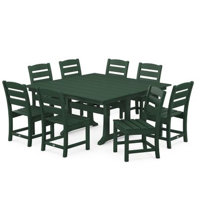 Lakeside Outdoor 9-Piece Farmhouse Trestle Dining Set