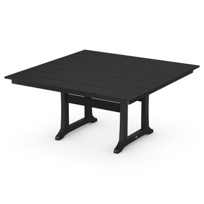 Farmhouse Trestle Outdoor Square Dining Table