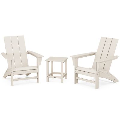 Modern Outdoor 3 Piece Adirondack Set with Side Table