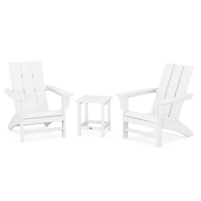 Modern Outdoor 3 Piece Adirondack Set with Side Table