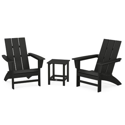 Modern Outdoor 3 Piece Adirondack Set with Side Table