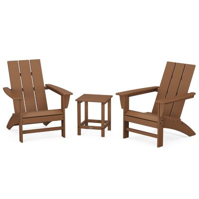 Modern Outdoor 3 Piece Adirondack Set with Side Table