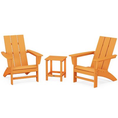 Modern Outdoor 3 Piece Adirondack Set with Side Table