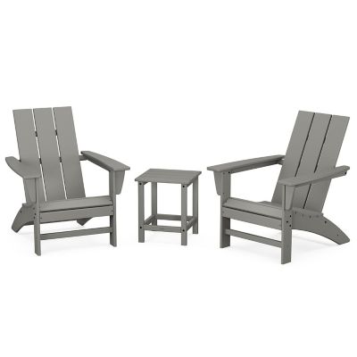 Modern Outdoor 3 Piece Adirondack Set with Side Table