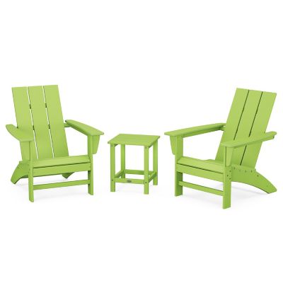 Modern Outdoor 3 Piece Adirondack Set with Side Table