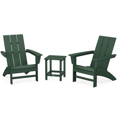 Modern Outdoor 3 Piece Adirondack Set with Side Table