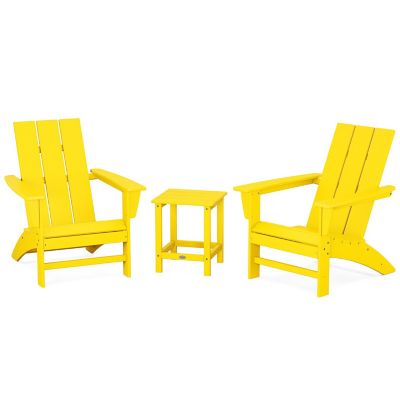 Modern Outdoor 3 Piece Adirondack Set with Side Table