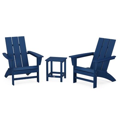 Modern Outdoor 3 Piece Adirondack Set with Side Table