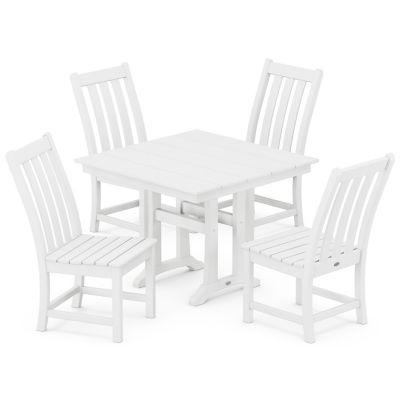 Vineyard Outdoor 5-Piece Farmhouse Trestle Side Chair Dining Set