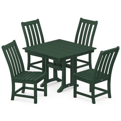 Vineyard Outdoor 5-Piece Farmhouse Trestle Side Chair Dining Set