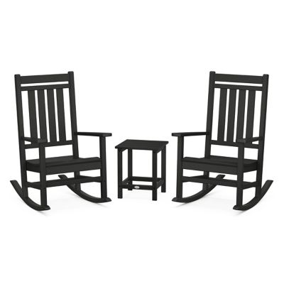 Estate Outdoor 3-Piece Rocking Chair Set with Long Island Side Table