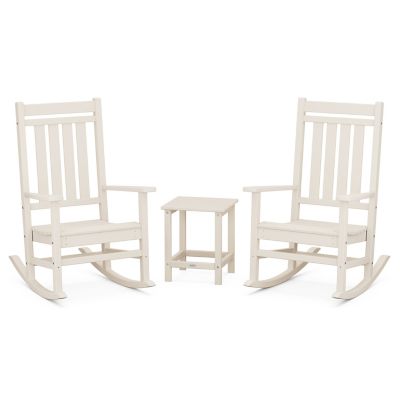 Estate Outdoor 3-Piece Rocking Chair Set with Long Island Side Table