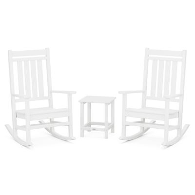 Estate Outdoor 3-Piece Rocking Chair Set with Long Island Side Table