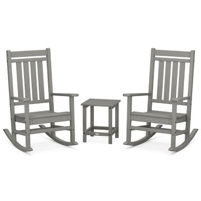 Estate Outdoor 3-Piece Rocking Chair Set with Long Island Side Table