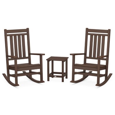 Estate Outdoor 3-Piece Rocking Chair Set with Long Island Side Table