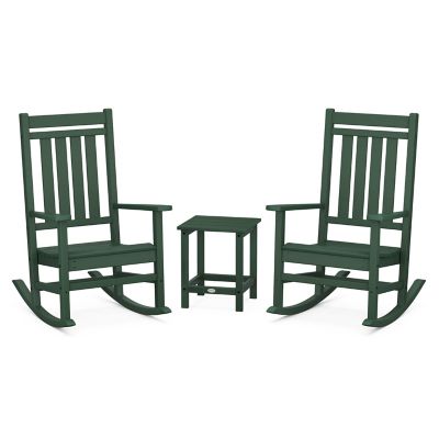 Estate Outdoor 3-Piece Rocking Chair Set with Long Island Side Table