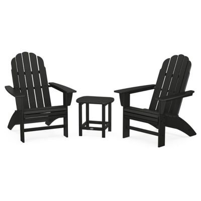 Vineyard 3-Piece Outdoor Curveback Adirondack Set with South Beach Side Table