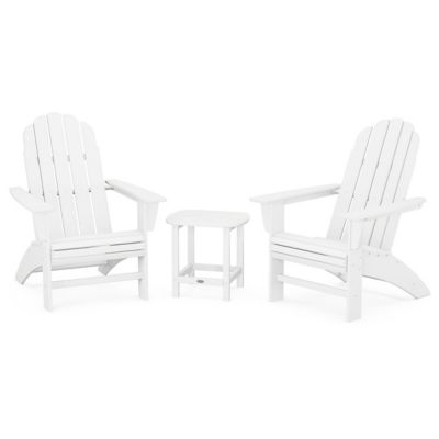 Vineyard 3-Piece Outdoor Curveback Adirondack Set with South Beach Side Table