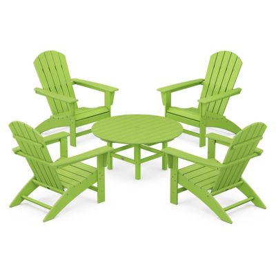 Nautical 5-Piece Outdoor Adirondack Chair Conversation Set