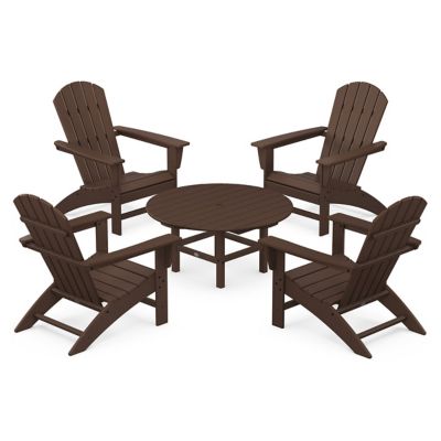 Nautical 5-Piece Outdoor Adirondack Chair Conversation Set
