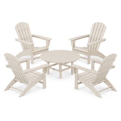 Nautical 5-Piece Outdoor Adirondack Chair Conversation Set
