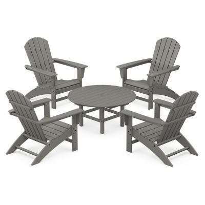 Nautical 5-Piece Outdoor Adirondack Chair Conversation Set