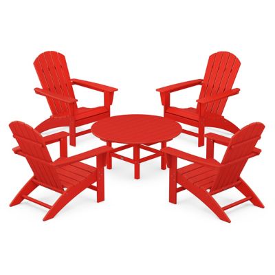 Nautical 5-Piece Outdoor Adirondack Chair Conversation Set