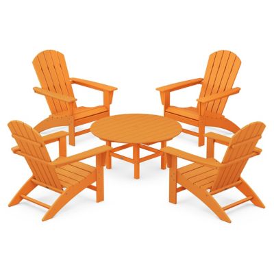 Nautical 5-Piece Outdoor Adirondack Chair Conversation Set