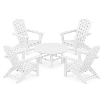 Nautical 5-Piece Outdoor Adirondack Chair Conversation Set