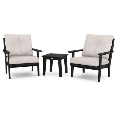 Lakeside Outdoor 3 Piece Deep Seating Chair Set