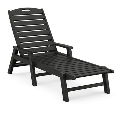 Nautical Outdoor Chaise with Arms