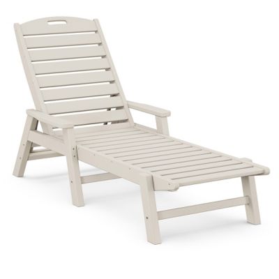 Nautical Outdoor Chaise with Arms
