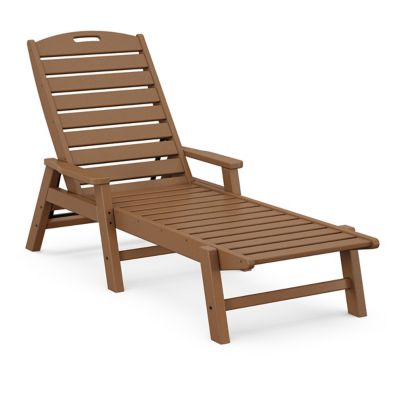 Nautical Outdoor Chaise with Arms