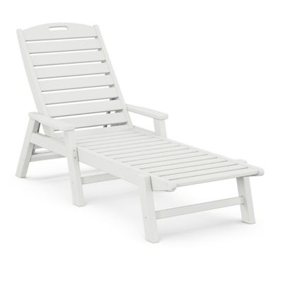 Nautical Outdoor Chaise with Arms