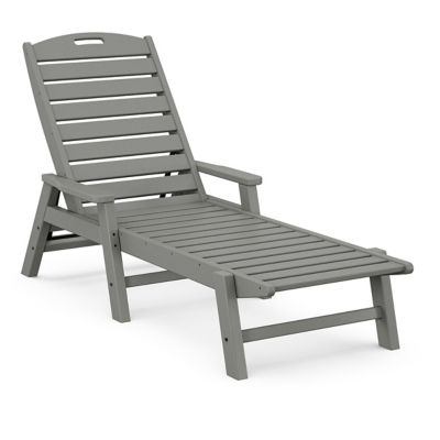 Nautical Outdoor Chaise with Arms
