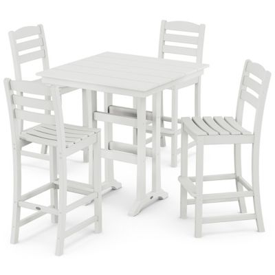 La Casa Café Outdoor 5-Piece Farmhouse Trestle Bar Set