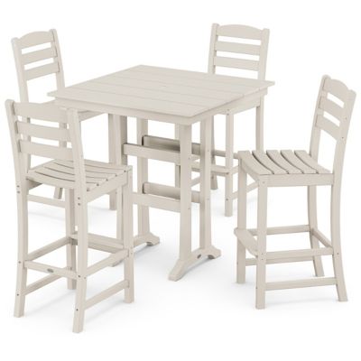 La Casa Caf&eacute; Outdoor 5-Piece Farmhouse Trestle Bar Set
