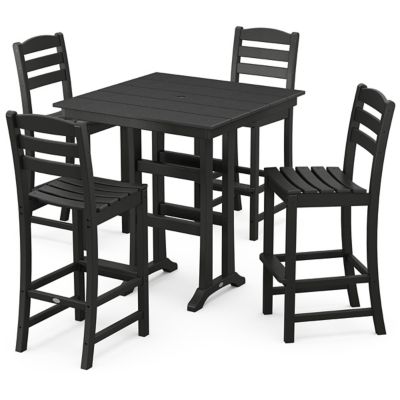 La Casa Caf&eacute; Outdoor 5-Piece Farmhouse Trestle Bar Set