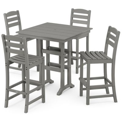 La Casa Caf&eacute; Outdoor 5-Piece Farmhouse Trestle Bar Set