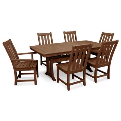 Vineyard Outdoor 7-Piece Dining Set with Trestle Legs