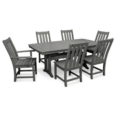 Vineyard Outdoor 7-Piece Dining Set with Trestle Legs