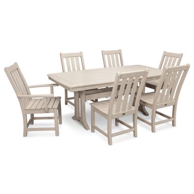 Vineyard Outdoor 7-Piece Dining Set with Trestle Legs