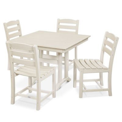 La Casa Cafe 5-Piece Farmhouse Trestle Side Chair Dining Set