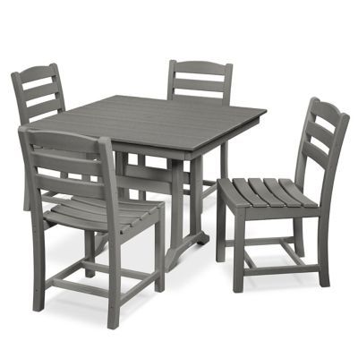 La Casa Cafe 5-Piece Farmhouse Trestle Side Chair Dining Set